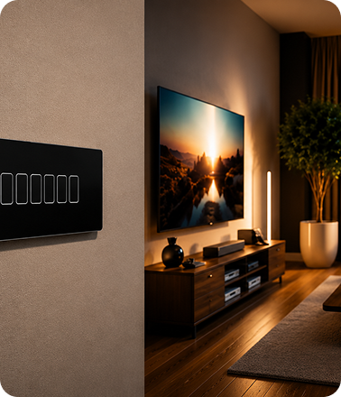 Smart wall panel and living room automation